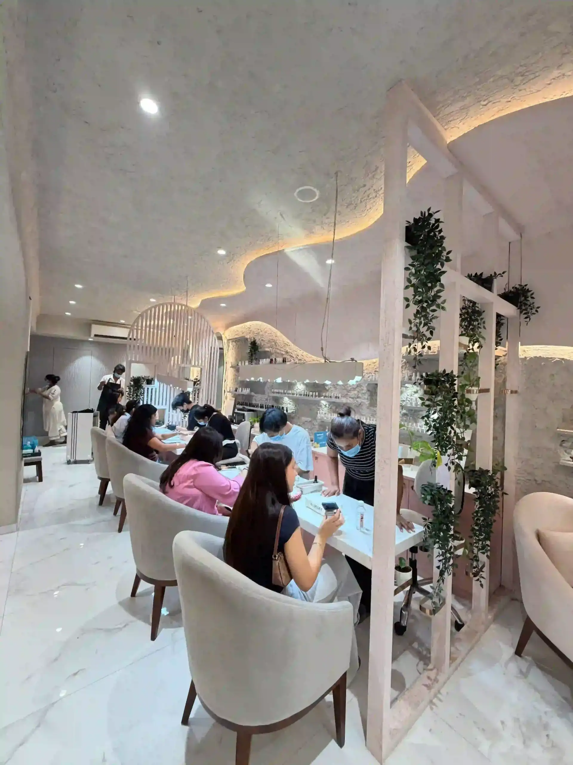 Client getting a manicure at Bellissimo Nail Studio